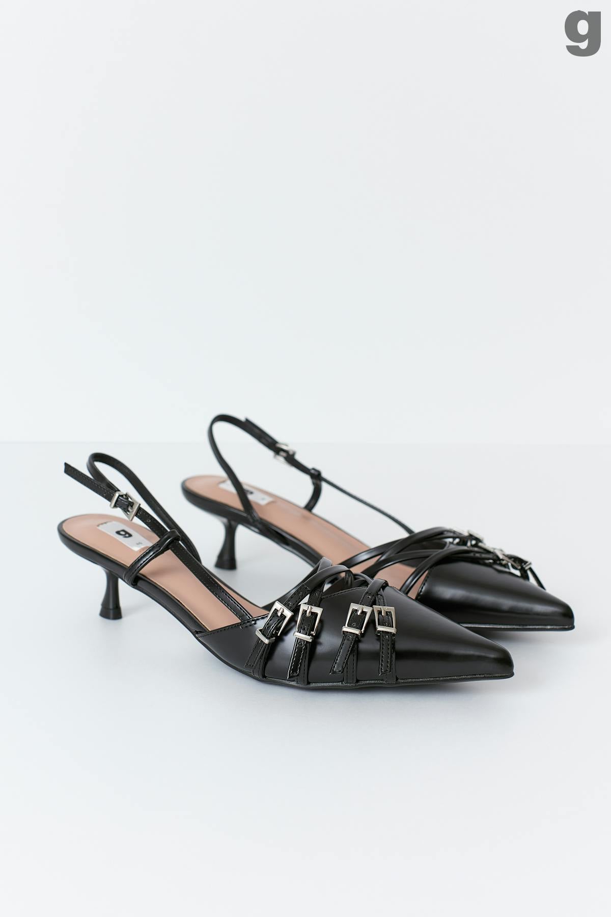 Strappy slingbacks - Marron foncé