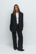 Oversized blazer - Navy pinstripe