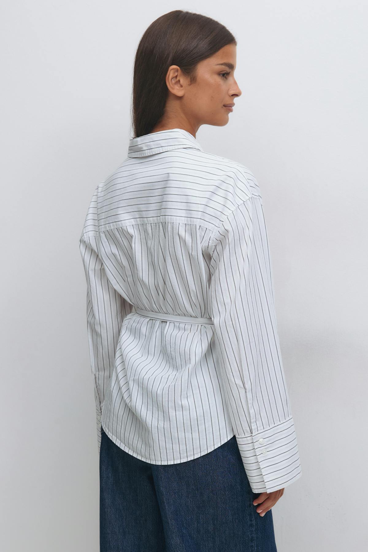 Shaped tie blouse - Blanc