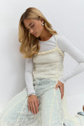 Lace slip dress - Crème