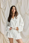 Flannel frill shorts - Bow aop
