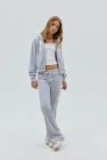 Y velour trousers - Lt grey melange