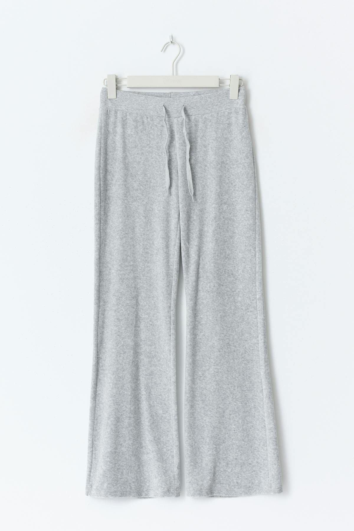 Y velour trousers - Lt grey melange