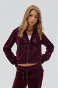 Y velour zip hood - Wine tasting