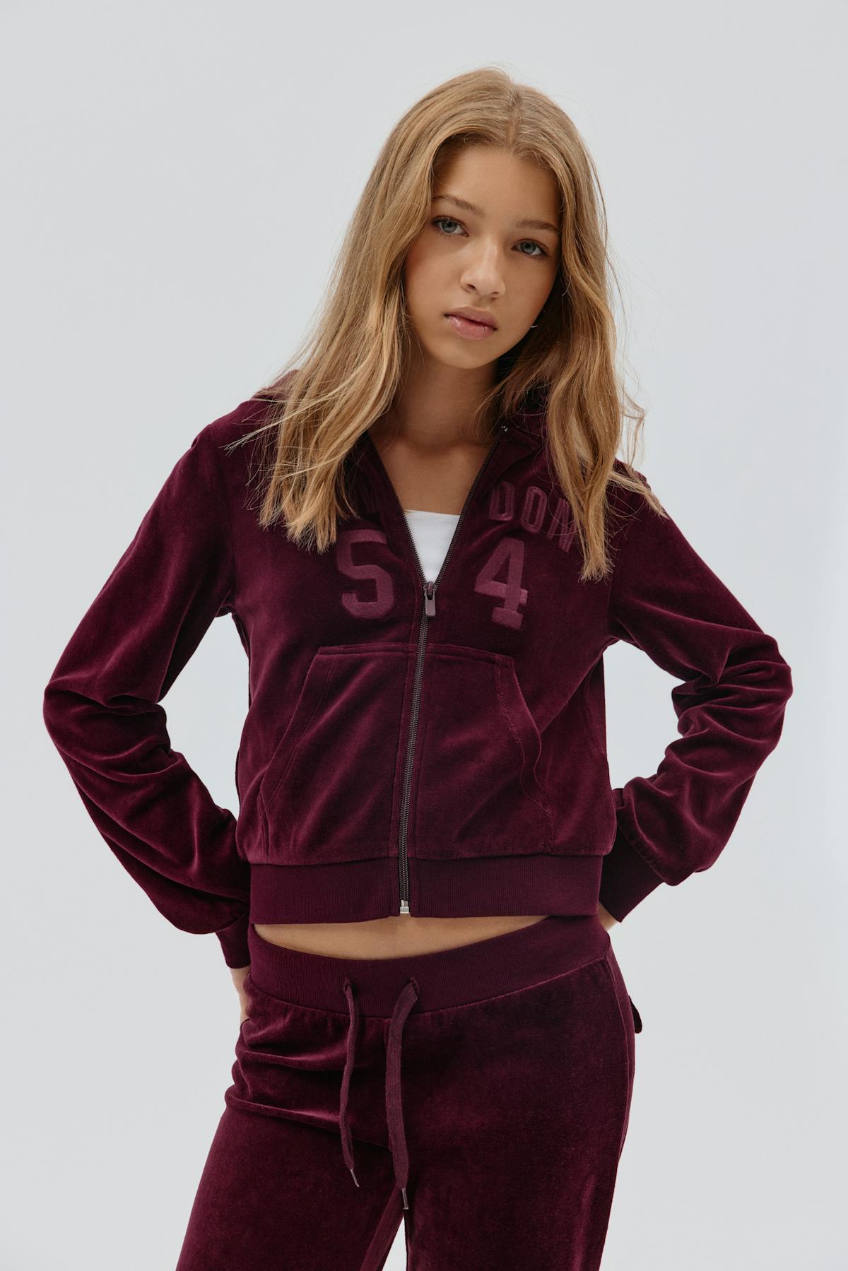 Y velour zip hood - Wine tasting