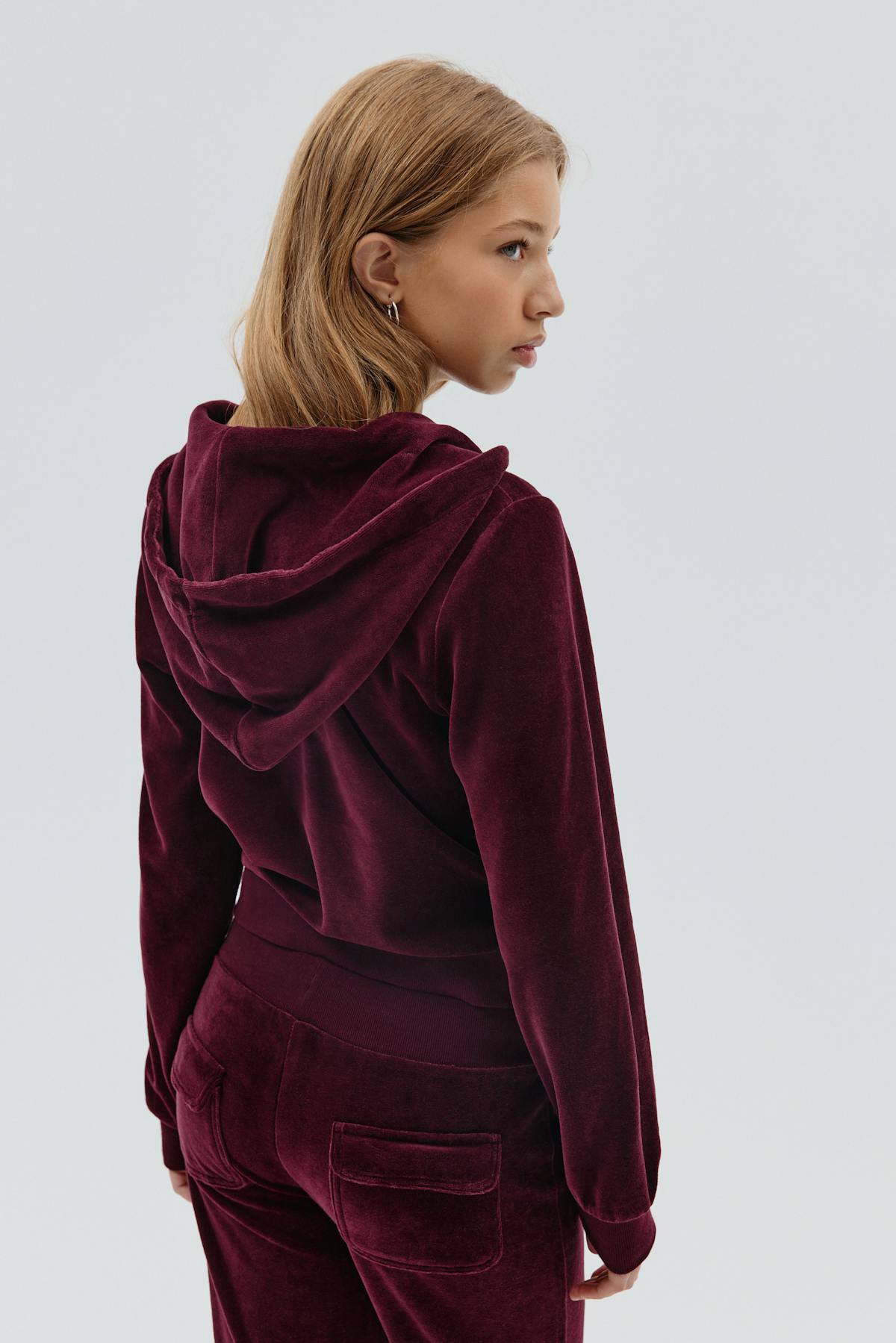 Y velour zip hood - Wine tasting