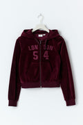 Y velour zip hood - Wine tasting