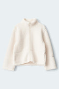 Y pile zip jacket - Crème