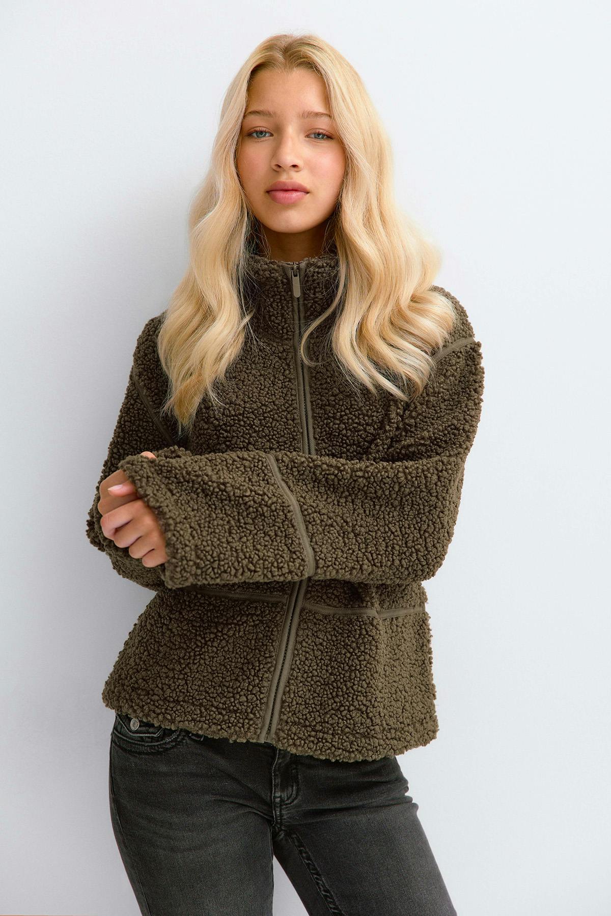 Y pile zip jacket - Vert