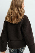 Y pile zip jacket - Marron foncé