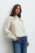Embroidery anglaise shirt - Crème