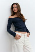 Off shoulder top - Blanc cassé
