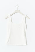 Square neck top - Blanc