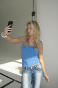 Square neck top - Blanc