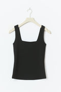 Square neck top - Noir