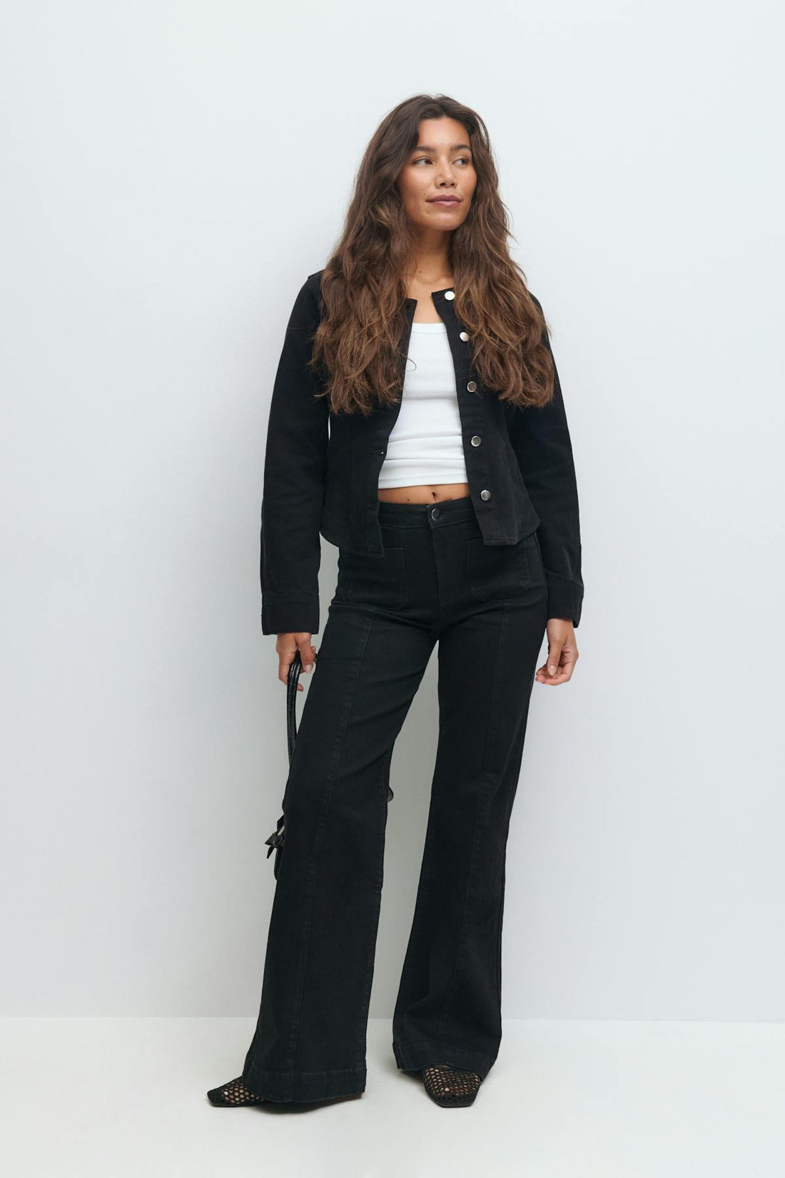 Front seam flare jeans - Noir