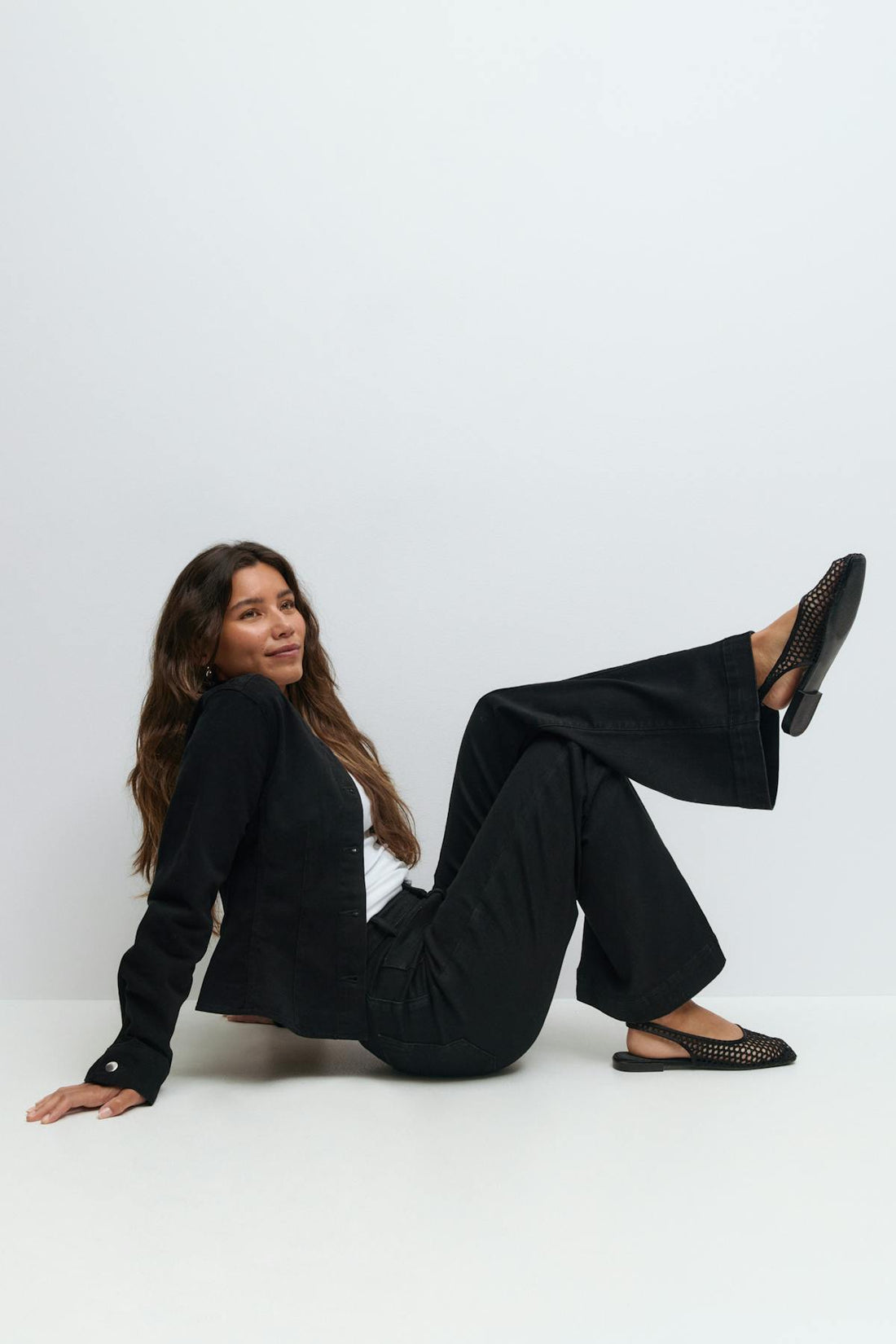 Front seam flare jeans - Noir
