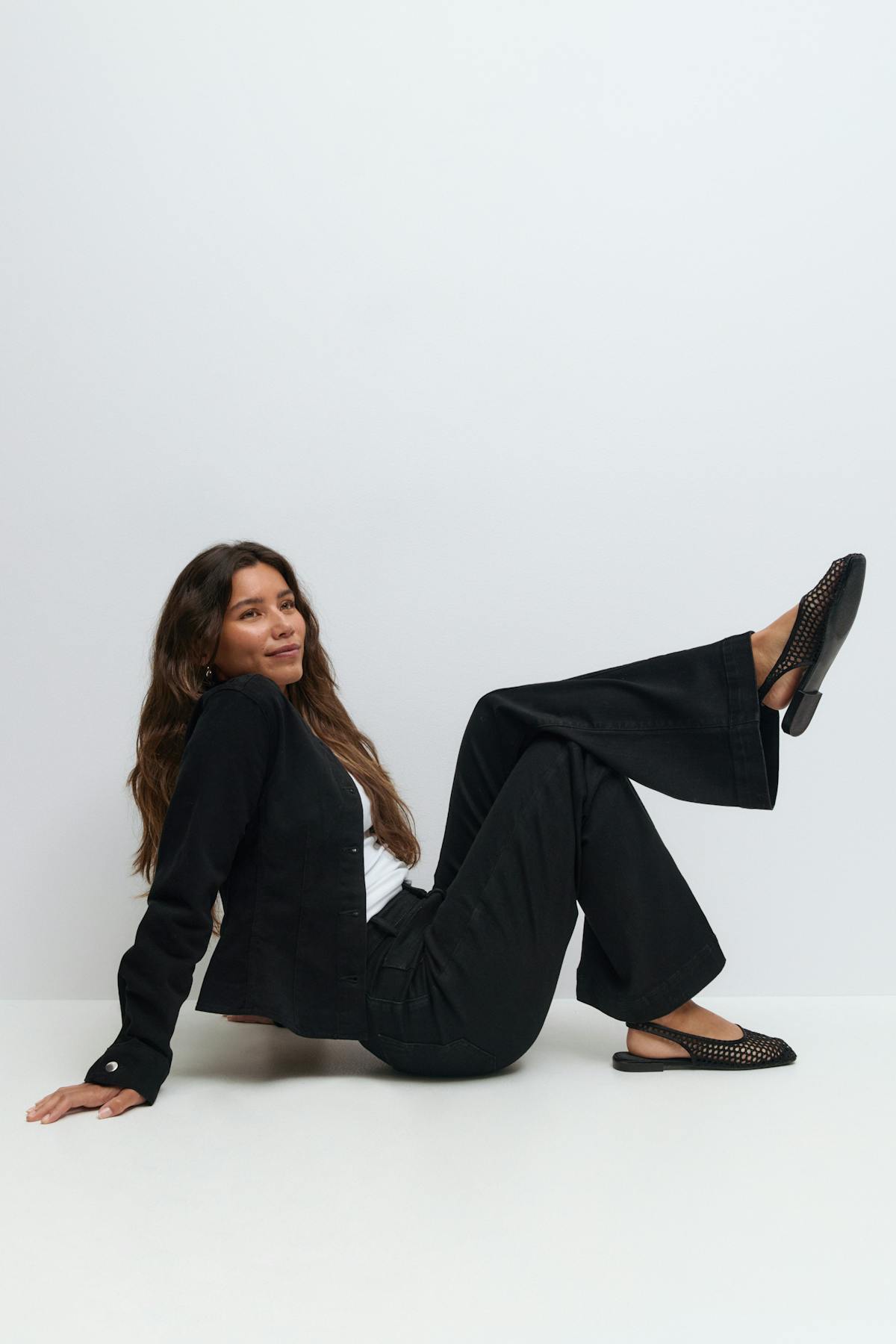 Front seam flare jeans - Noir