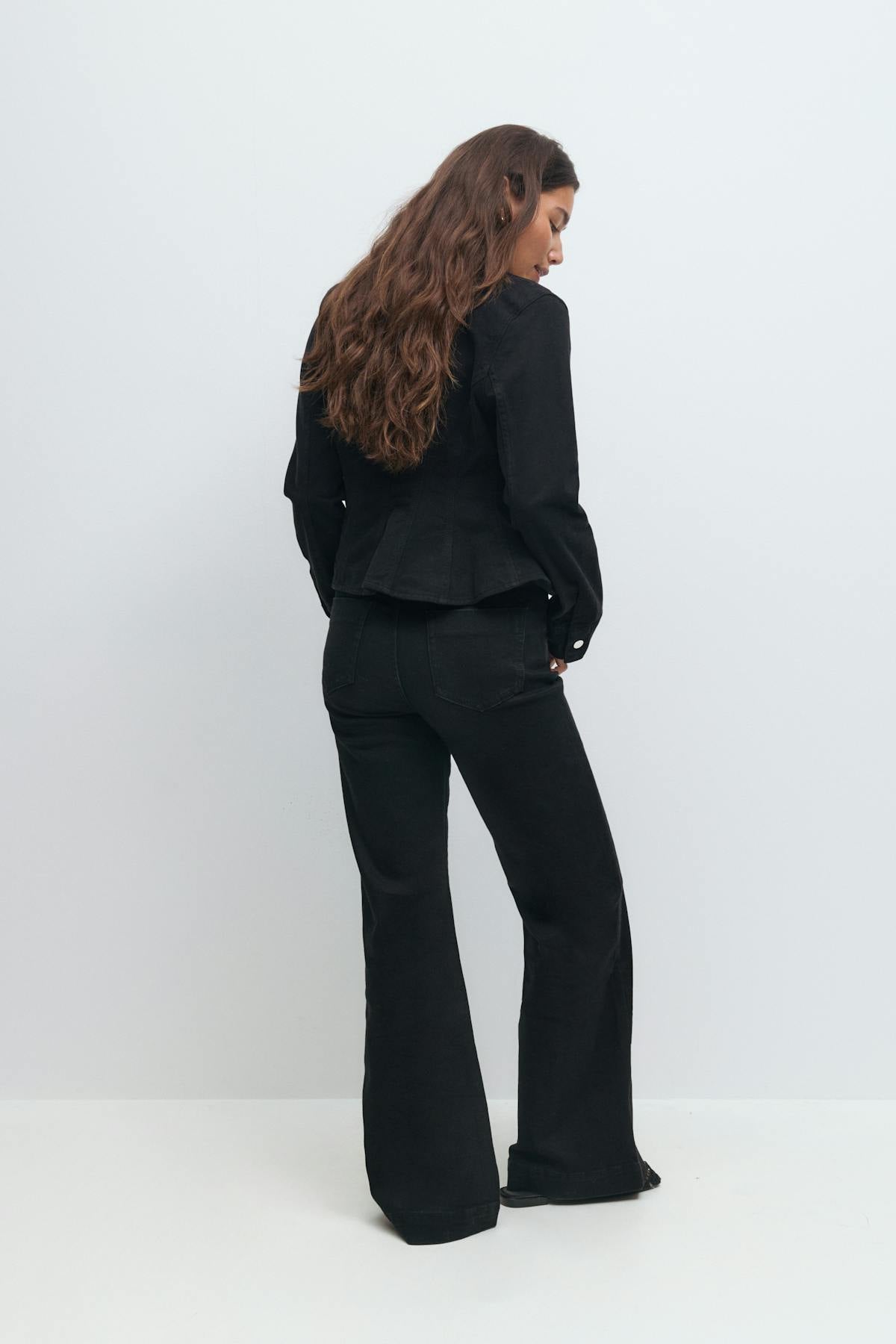 Front seam flare jeans - Noir