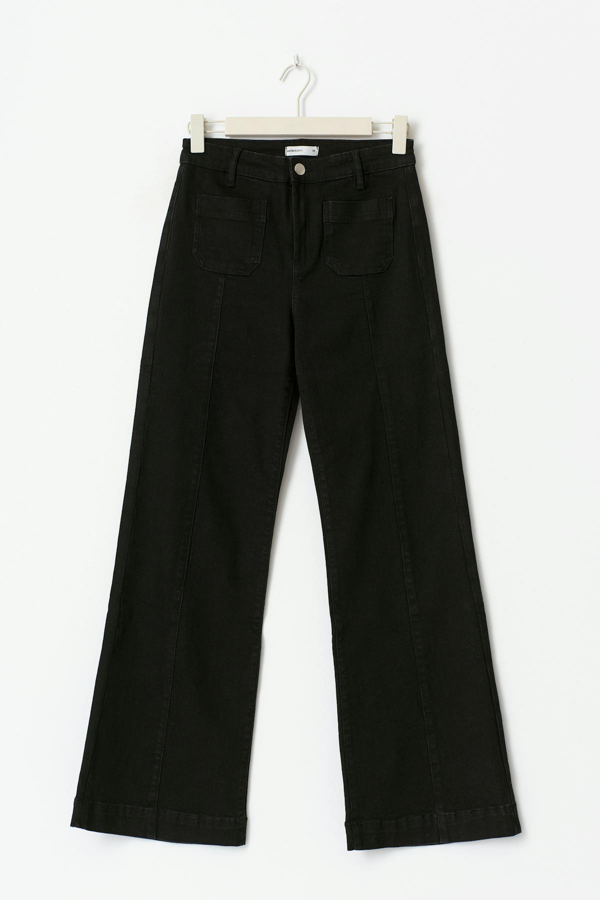Front seam flare jeans - Noir
