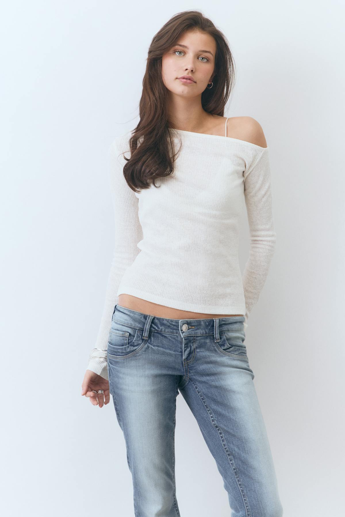 One shoulder top - Blanc cassé