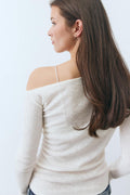 One shoulder top - Blanc cassé