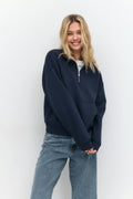 Half zip sweater - Lt grey melange