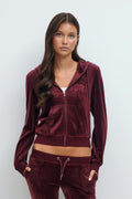 14+ velour zip hood - Bordeaux