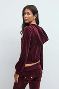 14+ velour zip hood - Bordeaux