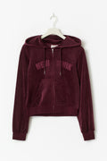 14+ velour zip hood - Bordeaux