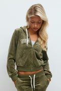 14+ velour zip hood - Vert