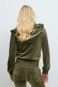 14+ velour zip hood - Vert