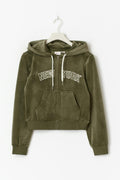 14+ velour zip hood - Vert