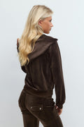 14+ velour zip hood - Marron