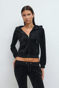 14+ velour zip hood - Noir