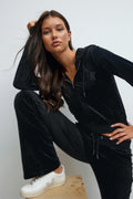 14+ velour zip hood - Noir