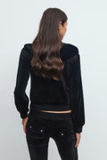14+ velour zip hood - Noir