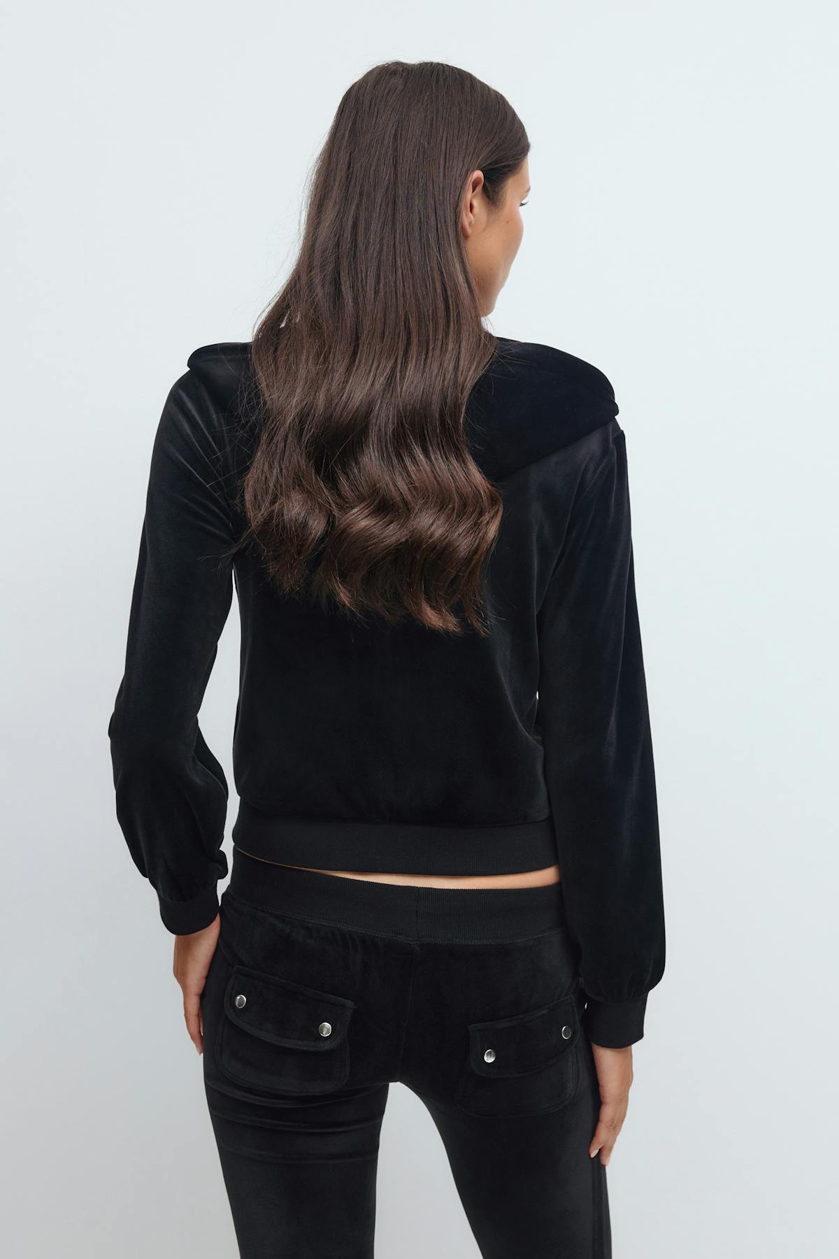 14+ velour zip hood - Noir