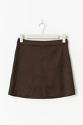 Faux suede mini skirt - Marron foncé