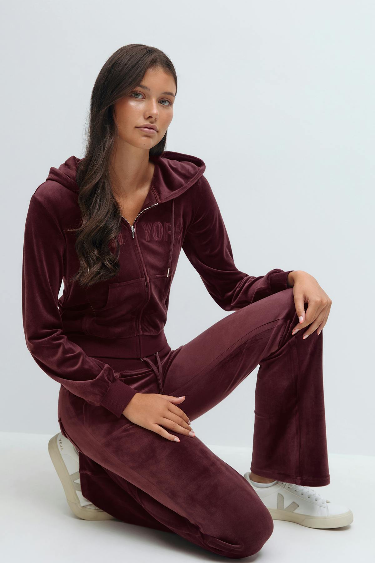 14+ velour trousers - Bordeaux