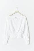 Cuff detail top - Blanc cassé