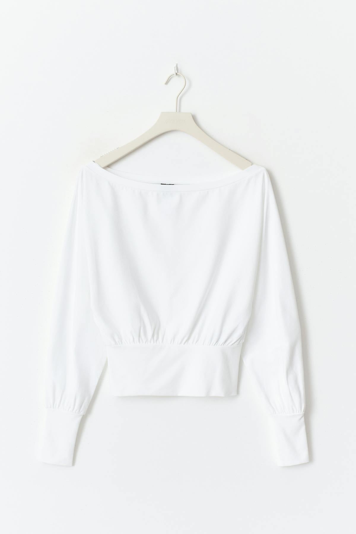 Cuff detail top - Blanc cassé