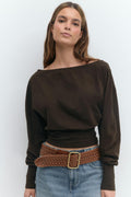 Cuff detail top - Blanc cassé