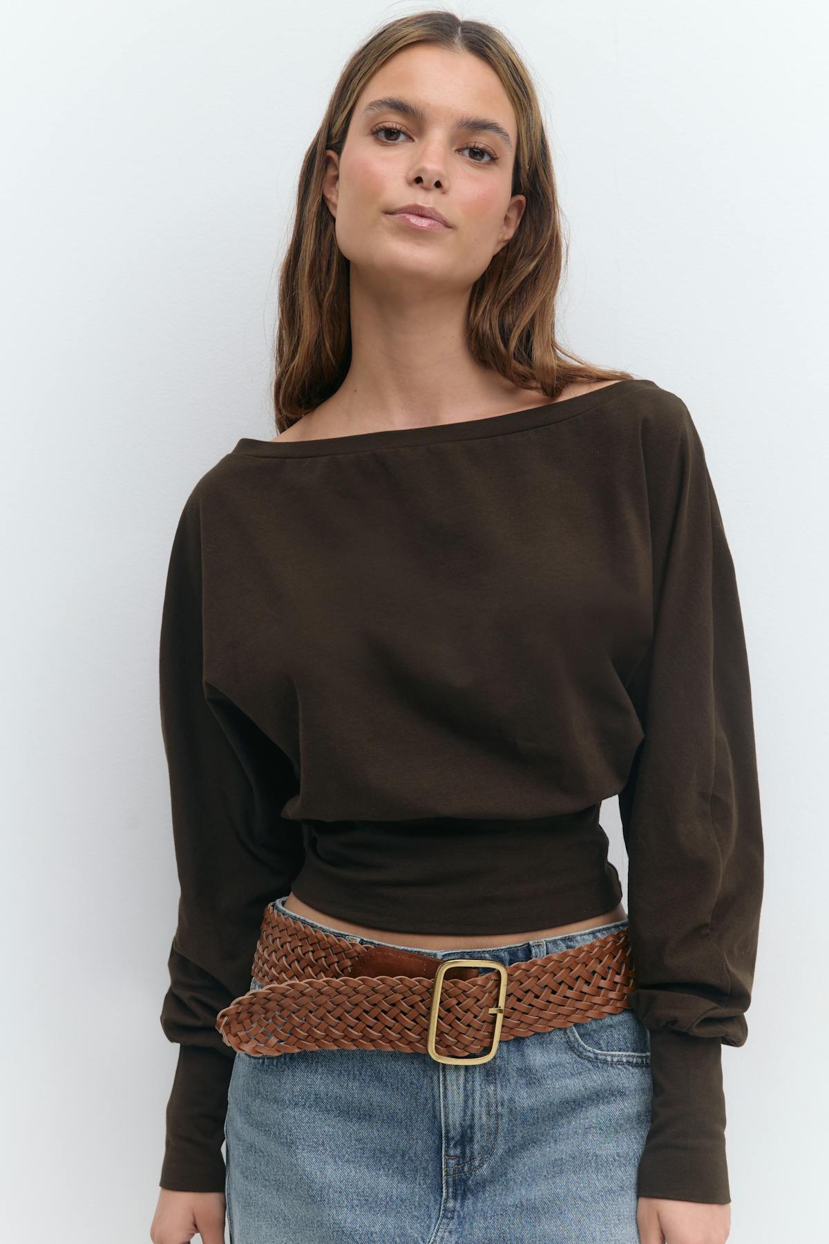 Cuff detail top - Blanc cassé