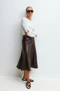 Pu midi skirt - Noir
