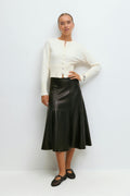 Pu midi skirt - Noir