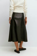 Pu midi skirt - Noir