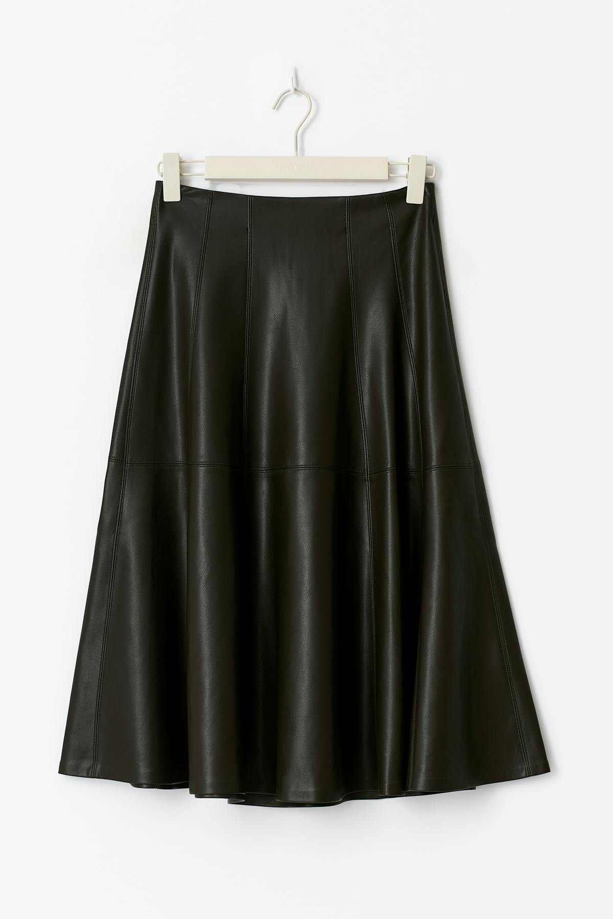 Pu midi skirt - Noir