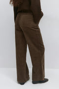 Corduroy high waist trousers - Noir