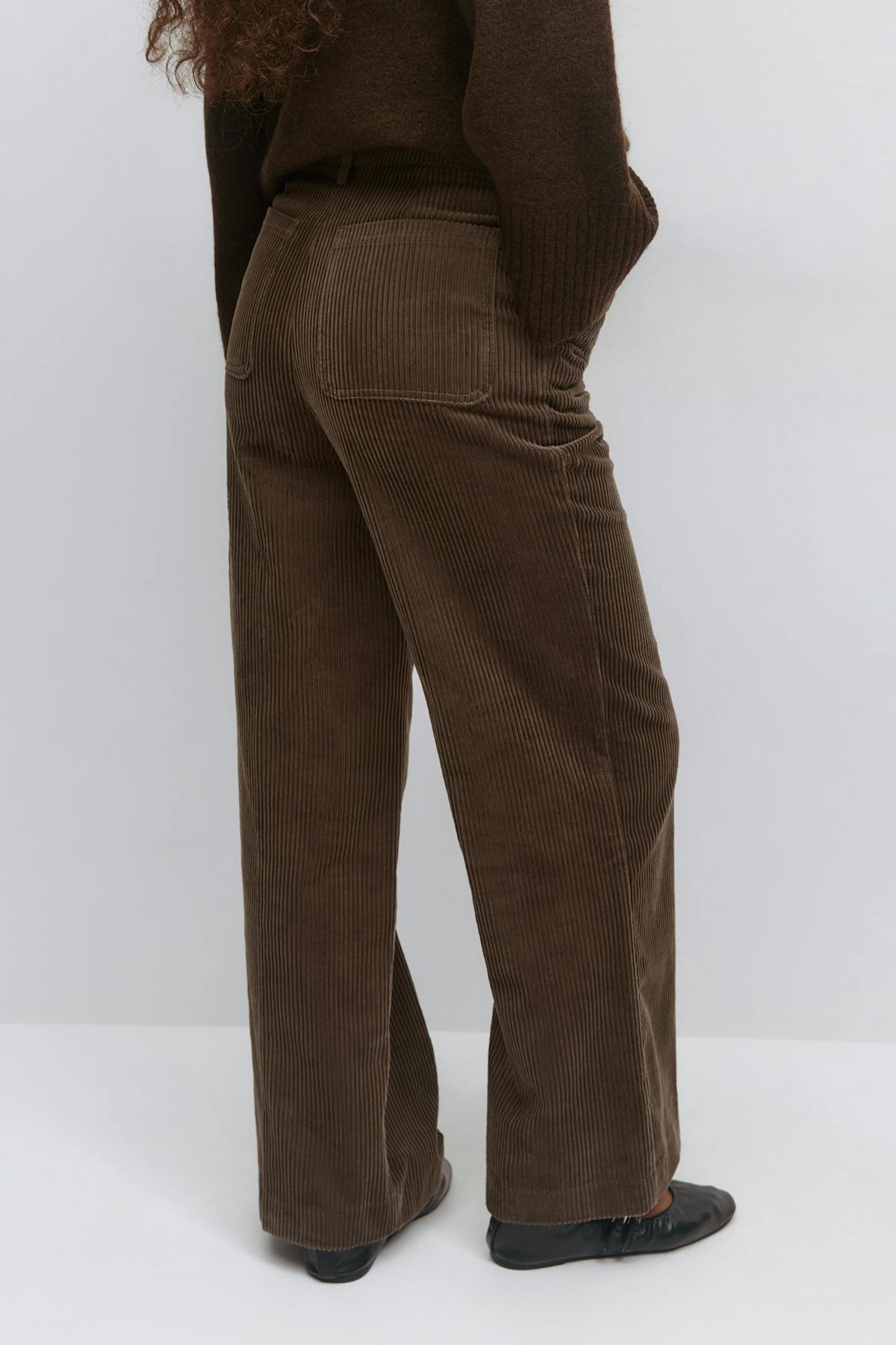 Corduroy high waist trousers - Noir